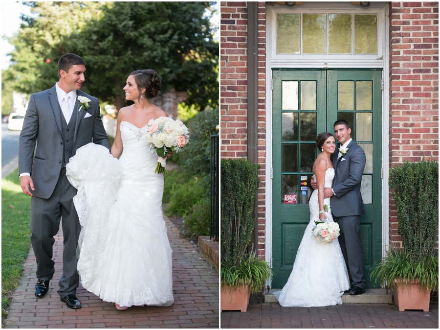 Downtown Easton Maryland Wedding photographer - The Tidewater Inn September Wedding Couple