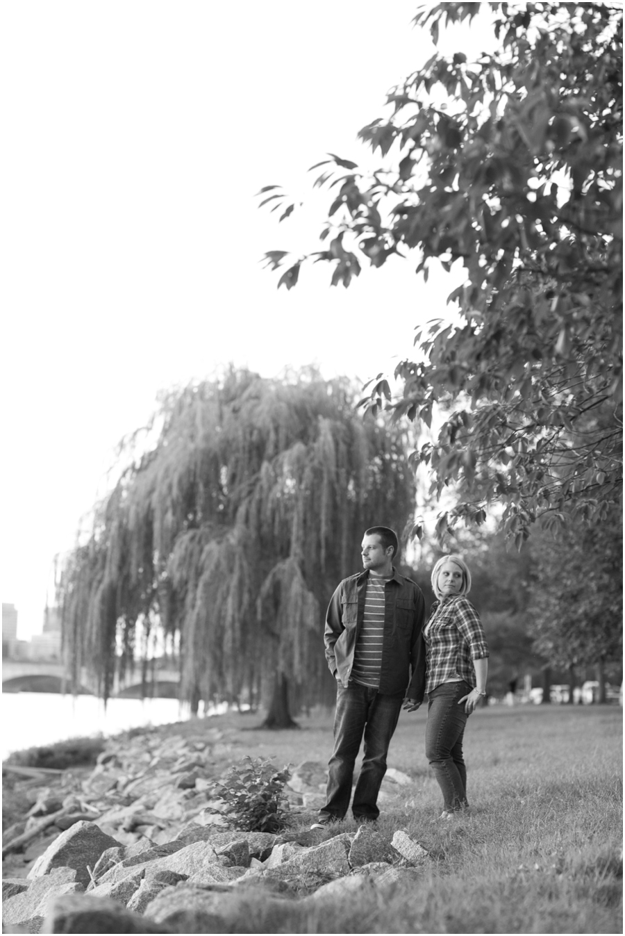 DC Waterfront Engagement Photographer - Fall sunset engagement session