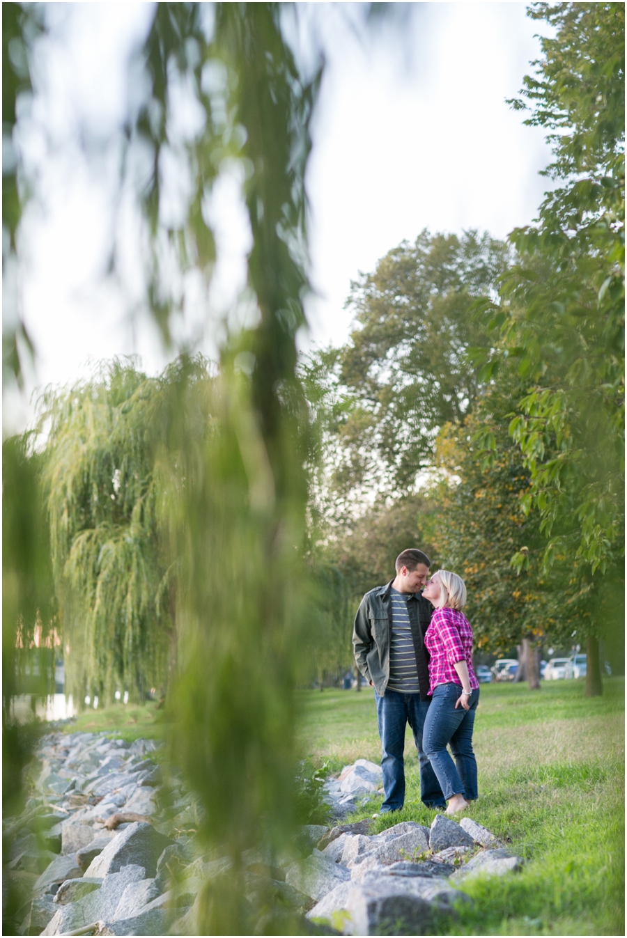 DC Waterfront Engagement Photographer - Fall sunset engagement session