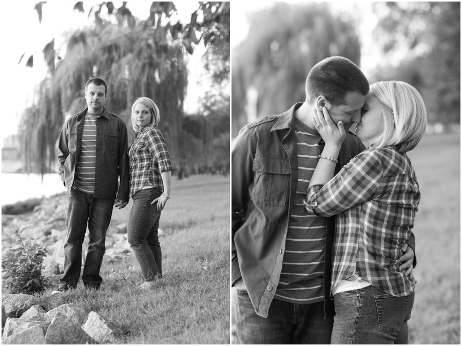 DC Waterfront Engagement Photographer - Fall sunset engagement session