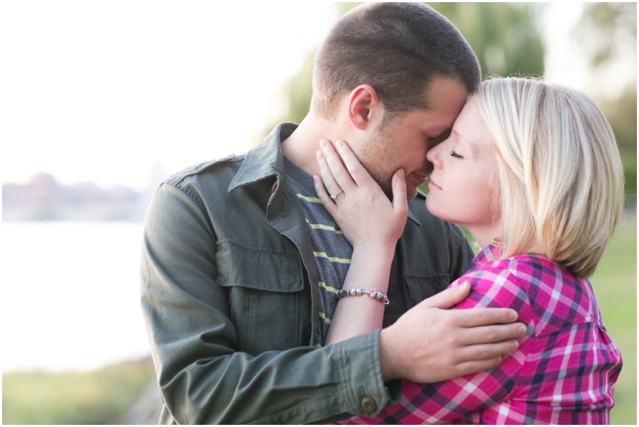 DC Waterfront Engagement Photographer - Fall sunset engagement session