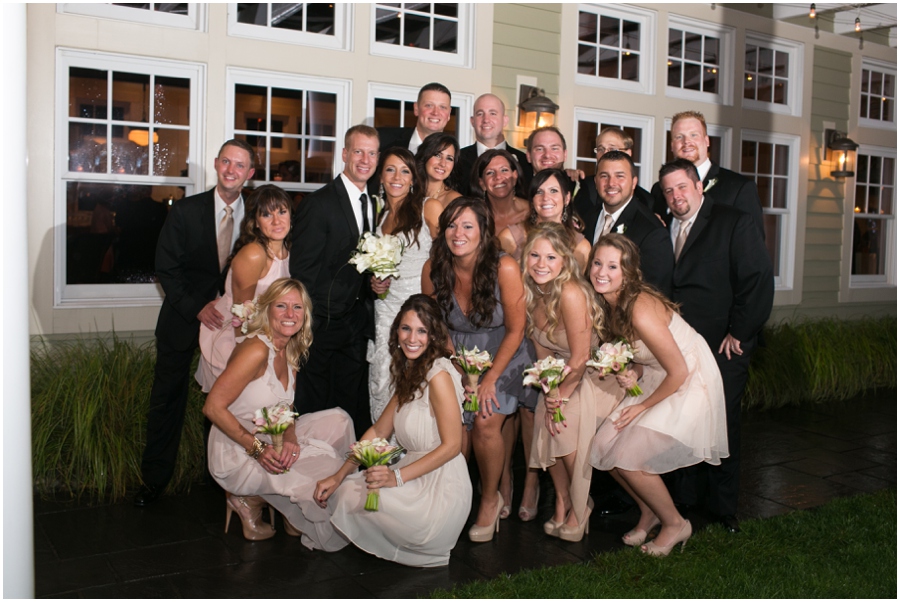 Beach Club Wedding Photographer - Tavern on the Bay Wedding Party in the Rain