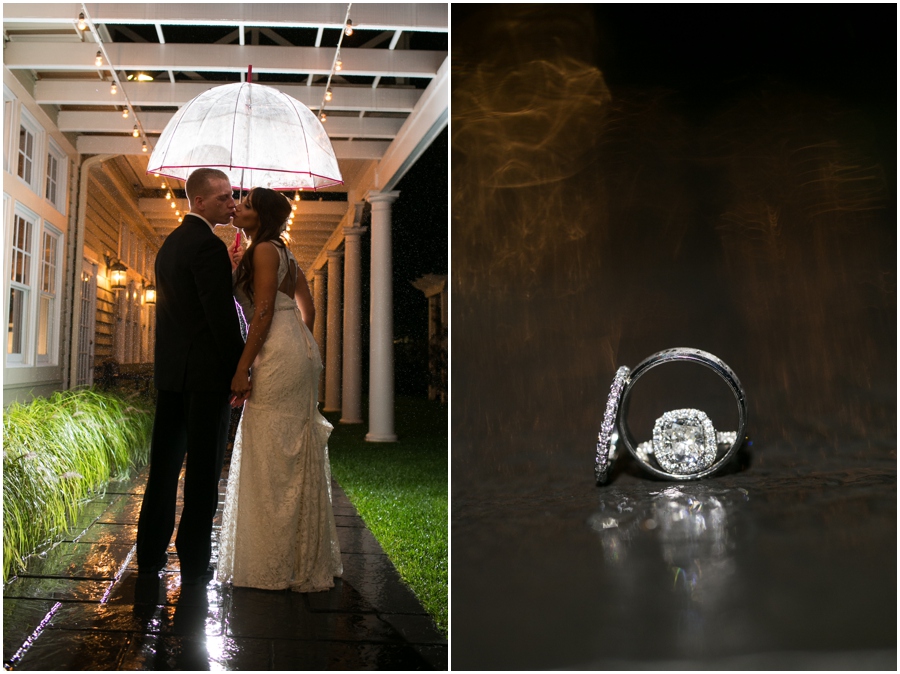 Chesapeake Bay Beach Club Wedding Photographer - Rainy Wedding Couple Photograph