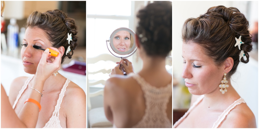 Chester MD Wedding Photographer - Eastern Shore Wedding Getting Ready - Blush Lace Victoria's Secret Dress