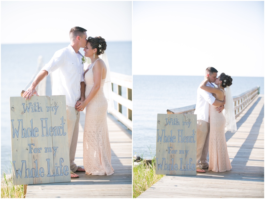 Chester River Wedding Photographer - Eastern Shore Wedding Love Portrait - With My Whole Heart for my While Life Sign