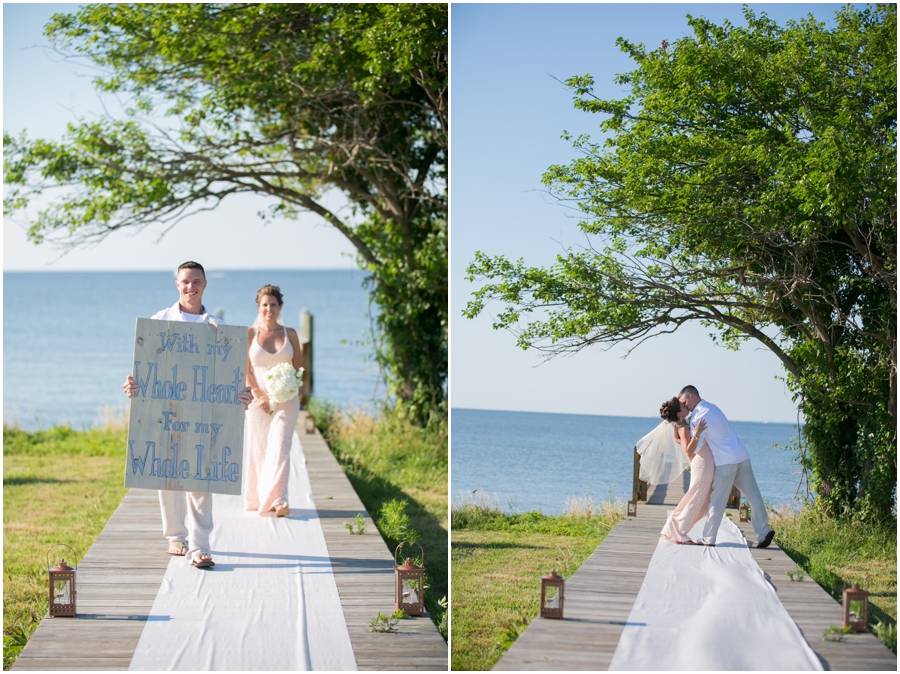 Chester River Wedding Photographer - Eastern Shore Wedding Love Portrait - With My Whole Heart for my While Life Sign