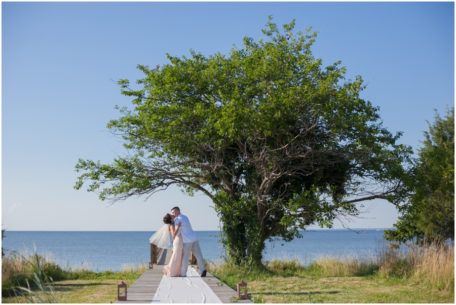 Chester River Wedding Photographer - Pier Wedding Love Portrait