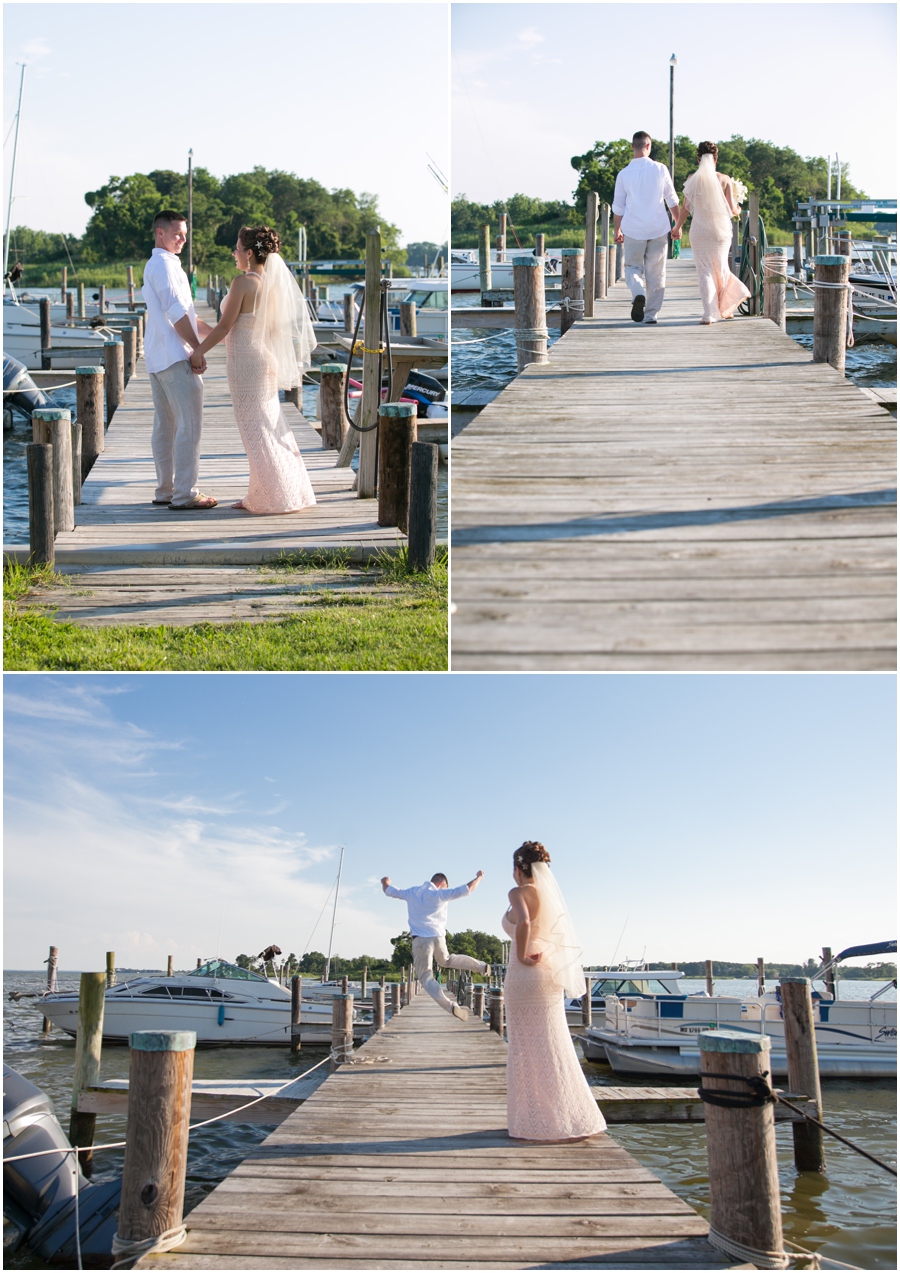 Chester MD Wedding Photographer - Crab Alley Marina Wedding Ceremony Exit