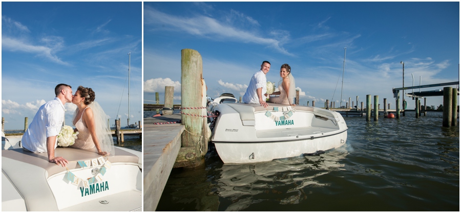 Chester MD Wedding Photographer - Crab Alley Marina Wedding Ceremony Exit