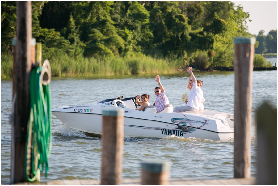 Chester MD Wedding Photographer - Crab Alley Marina Wedding Ceremony Exit