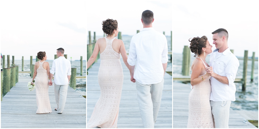 Kent Island Wedding Photographer - Sunset Eastern Shore Pier Wedding Love Portrait