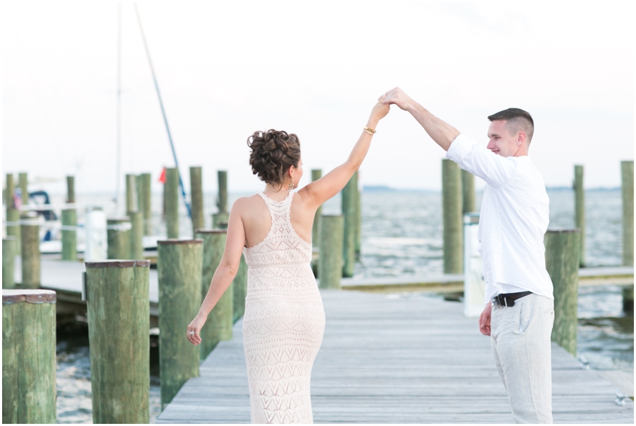 Kent Island Wedding Photographer - Sunset Eastern Shore Pier Wedding Love Portrait