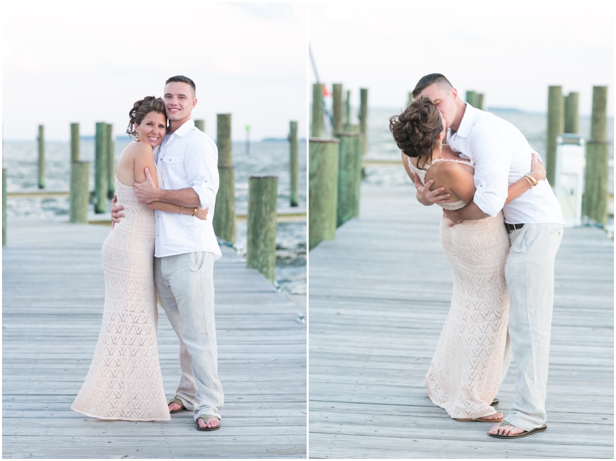 Kent Island Wedding Photographer - Sunset Eastern Shore Pier Wedding Love Portrait