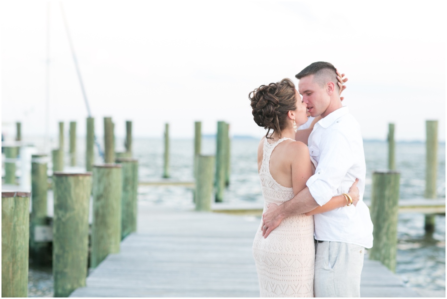 Kent Island Wedding Photographer - Sunset Eastern Shore Pier Wedding Love Portrait