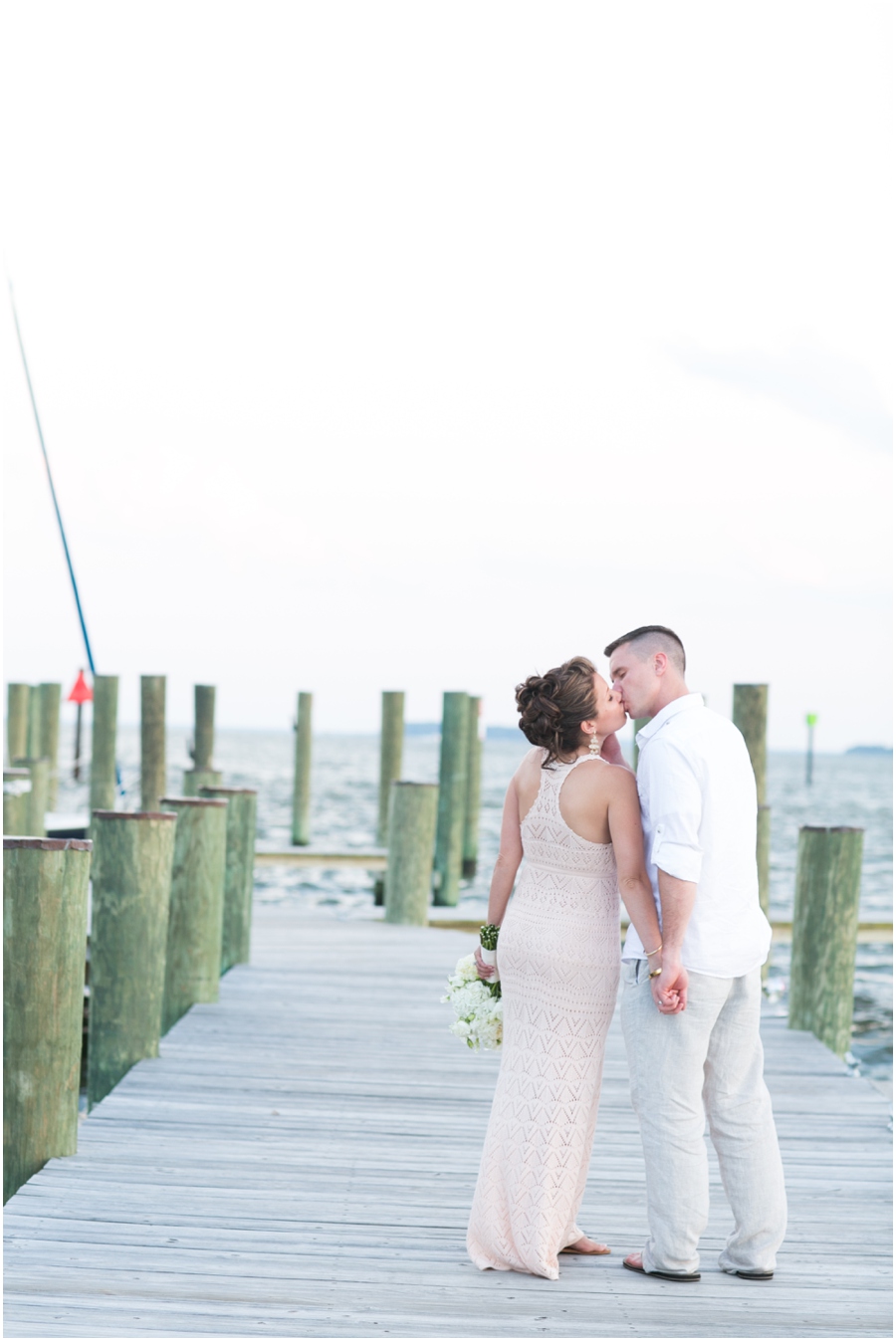 Kent Island Wedding Photographer - Sunset Eastern Shore Pier Wedding Love Portrait