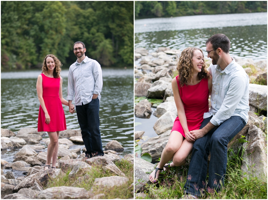 Centennial Lake Engagement Photographer - Banana Republic Engagement dress - Ellicott City Engagement Photographer