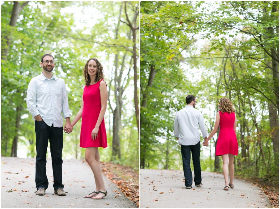 Centennial Trail Engagement Photographer - Banana Republic Engagement dress - Ellicott City Engagement Photographer