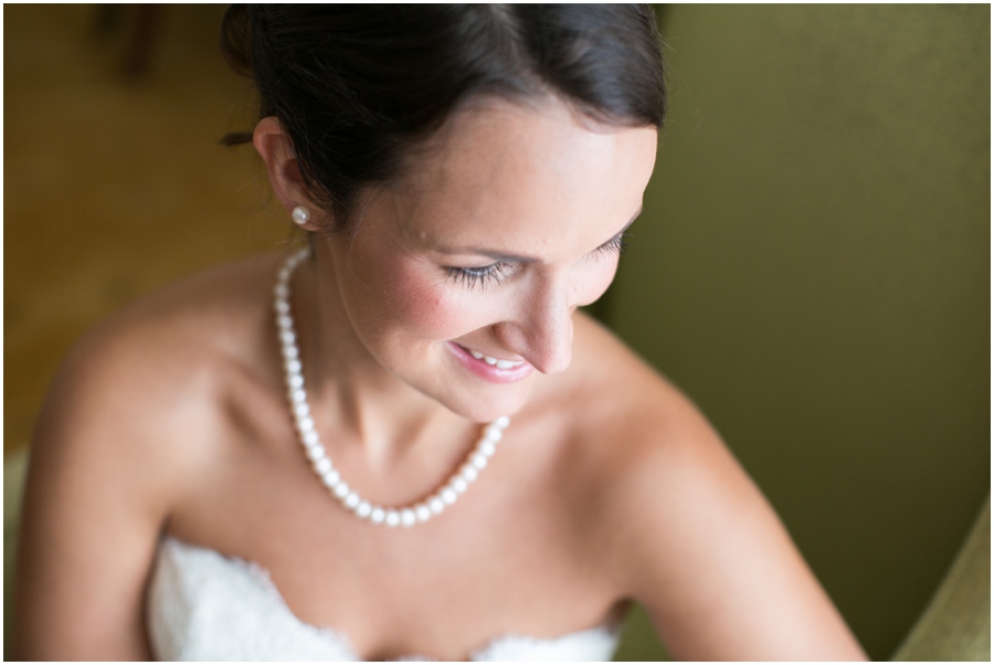 Baltimore Marriott Wedding Photographer - Pearls Bridal Portrait - Lemon and Lime Event Design