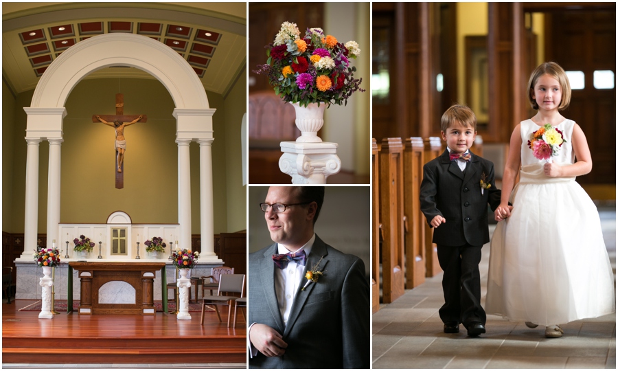 Baltimore Wedding Photographer - St. Piux X Church Ceremony - Local Color Flowers Ceremony