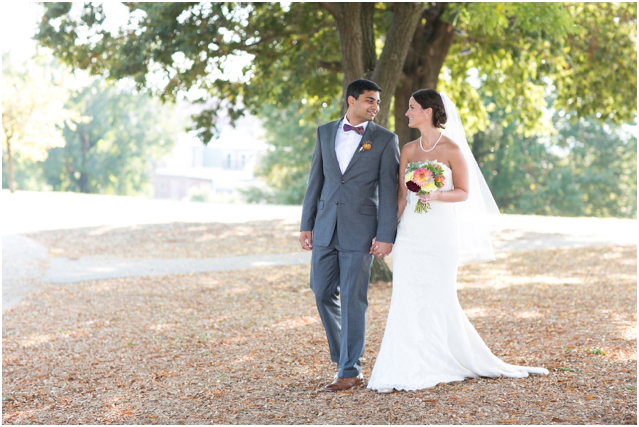 Baltimore Wedding Photographer - Federal Hill Wedding Couple Portrait - Local Color Flowers