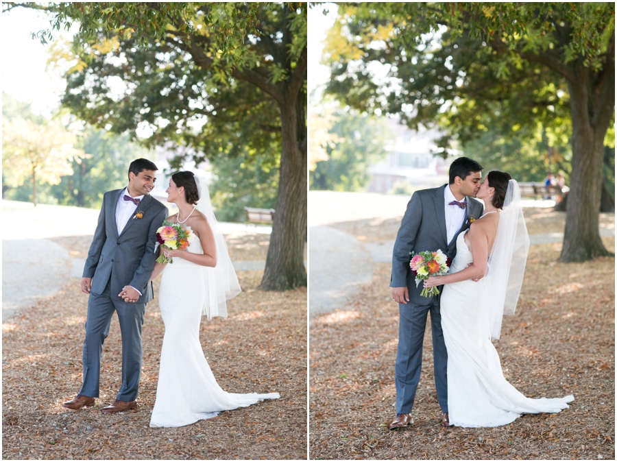 Baltimore Wedding Photographer - Federal Hill Wedding Couple Portrait - Local Color Flowers