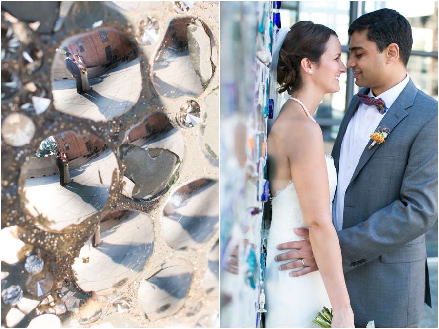 American Visionary Arts Museum Wedding Photographer - Mirror Egg - Wall of Mirrors - Lemon and Lime Event Design