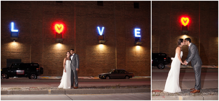 American Visionary Arts Museum Wedding Photographer - Love Sign - Lemon and Lime Event Design