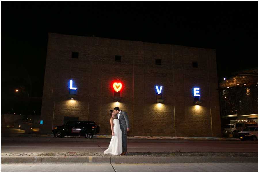 American Visionary Arts Museum Wedding Photographer - Love Sign - Lemon and Lime Event Design