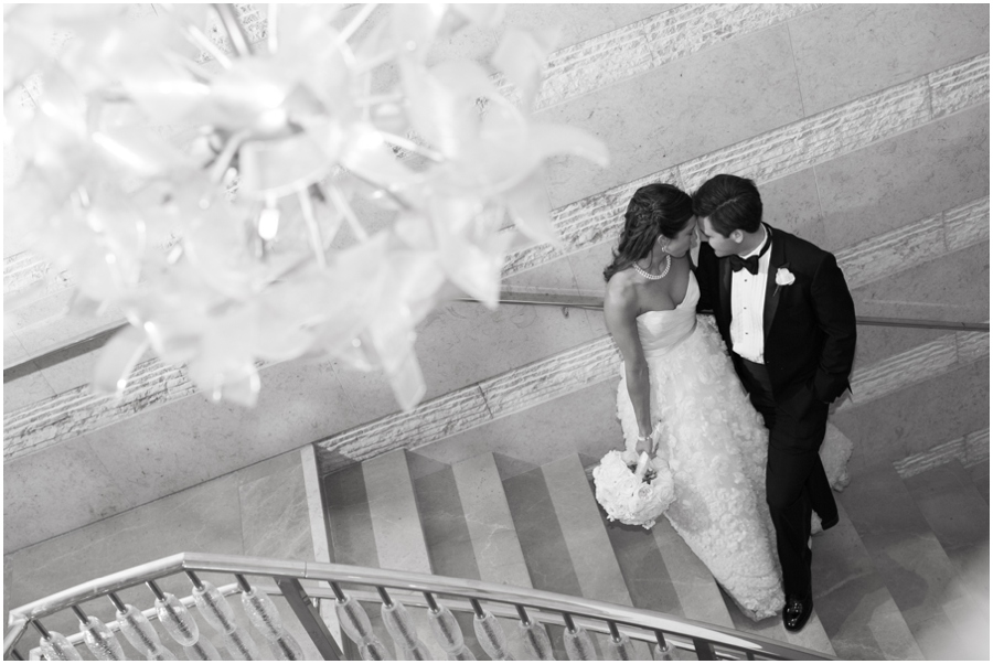 Four Seasons Staircase Wedding Photographer - Elizabeth Bailey Weddings - Evening wedding portrait