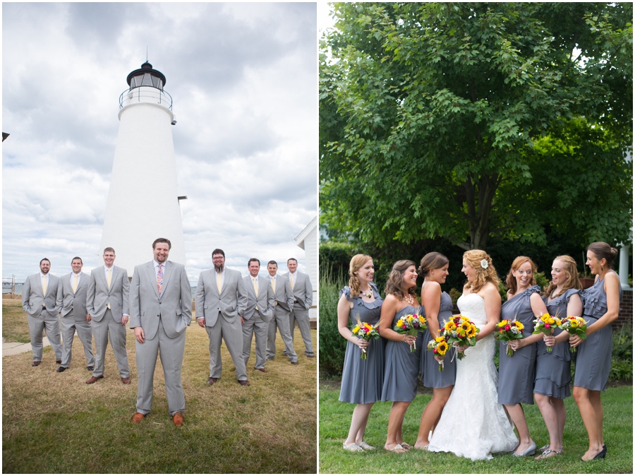 Cover Point Lighthouse Groomsmen Photograph - Solomon's Island Wedding Photographer