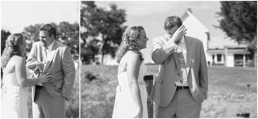 Solomon's Island Wedding Photographer - First Look on a dock