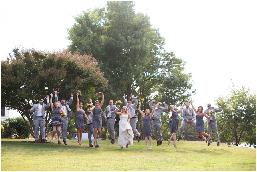 Solomon's Island Wedding Photographer - Wedding Party jump