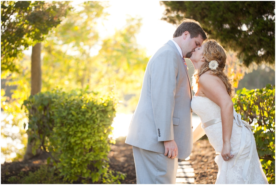 Rustic Solomon's Island Wedding Photographer - Sunset Wedding Couple Portrait