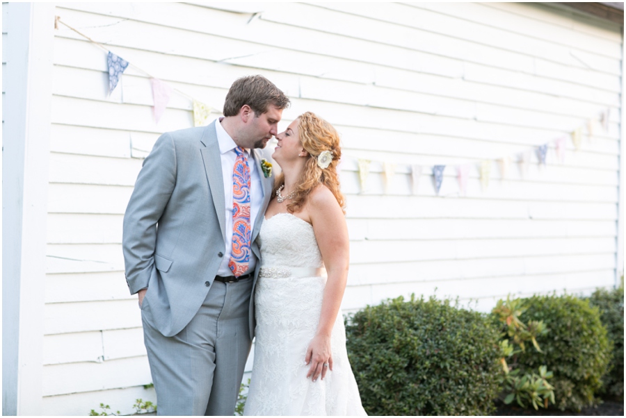 Rustic Solomon's Island Wedding Photographer - Sunset Wedding Couple Portrait