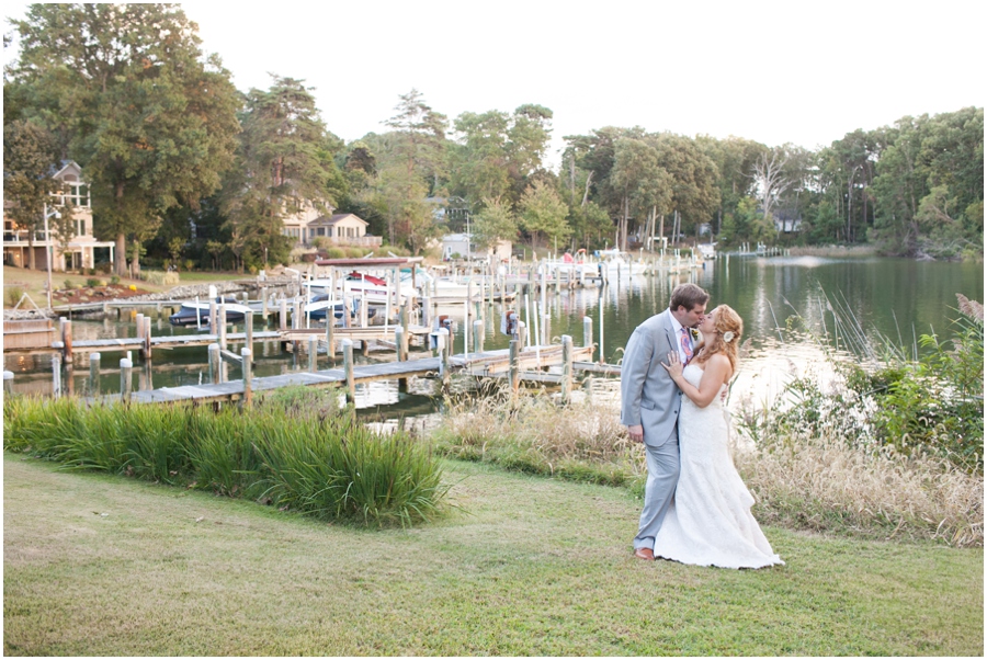 Nautical Solomon's Island Wedding Photographer - Sunset Wedding Couple Portrait