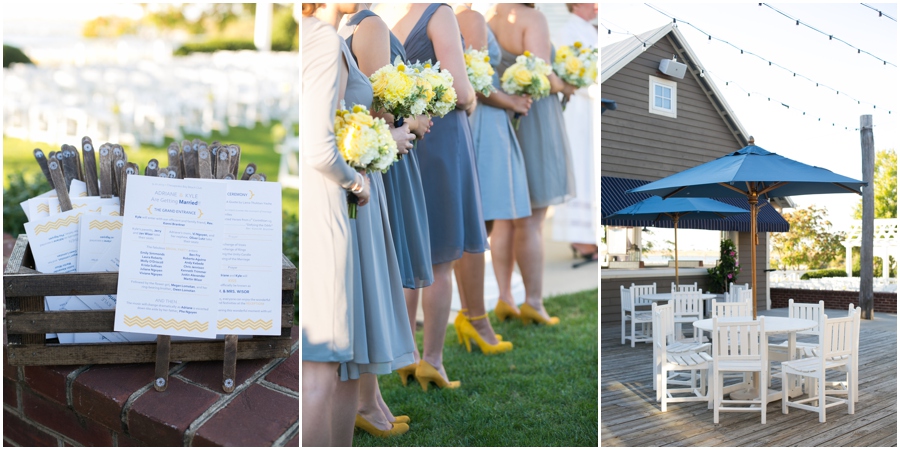 Chesapeake Bay Beach Club Yellow Details - Waterfront wedding Ceremony