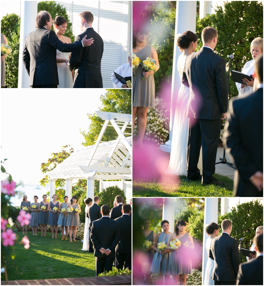 Chesapeake Bay Beach Club outdoor Ceremony - Waterfront wedding Ceremony