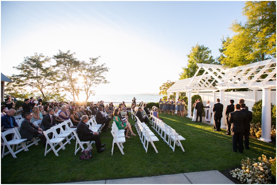 Chesapeake Bay Beach Club outdoor Ceremony - Waterfront wedding Ceremony