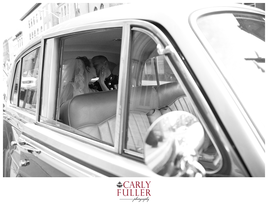 Black and white Baltimore Winter Wedding - Rolls Royce