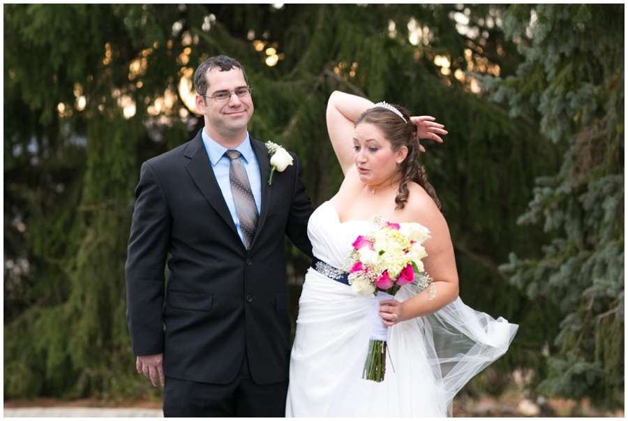 Hunt Valley Wedding First Look - Winter Wedding Photography