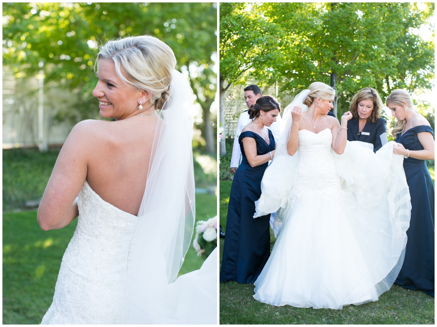 Chesapeake Bay Beach Club Military Wedding Photographer - Martina Liana Bridal Gown