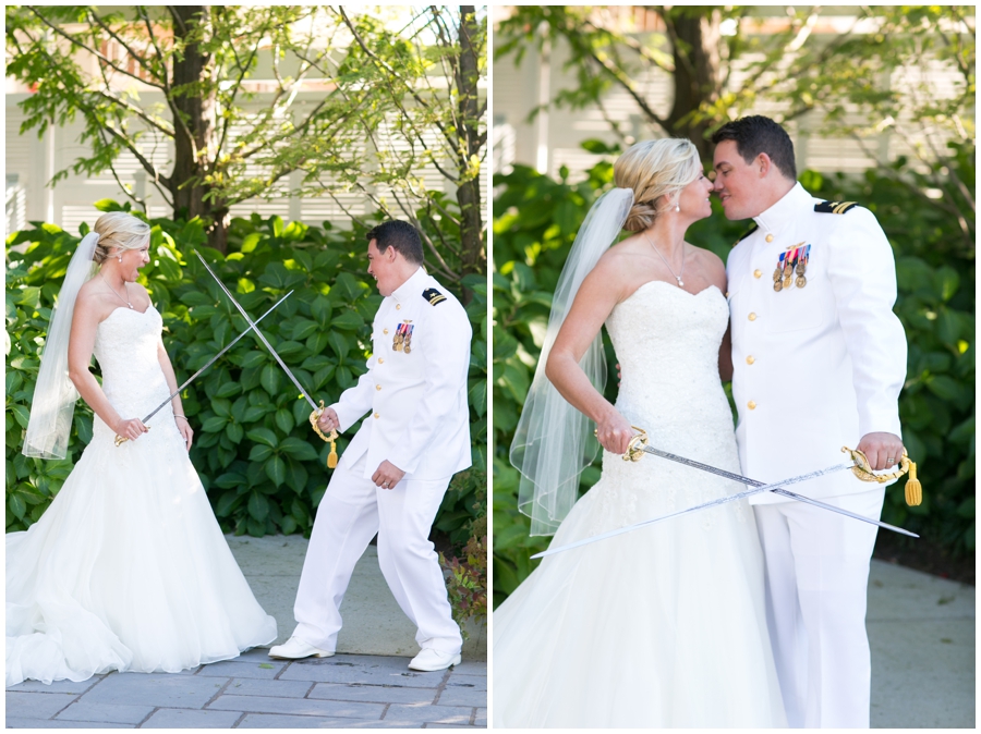 Chesapeake Bay Beach Club Military Wedding Photographer - Martina Liana Bridal Gown