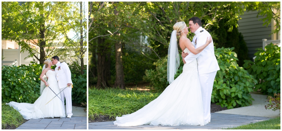 Chesapeake Bay Beach Club Military Wedding Photographer - Martina Liana Bridal Gown