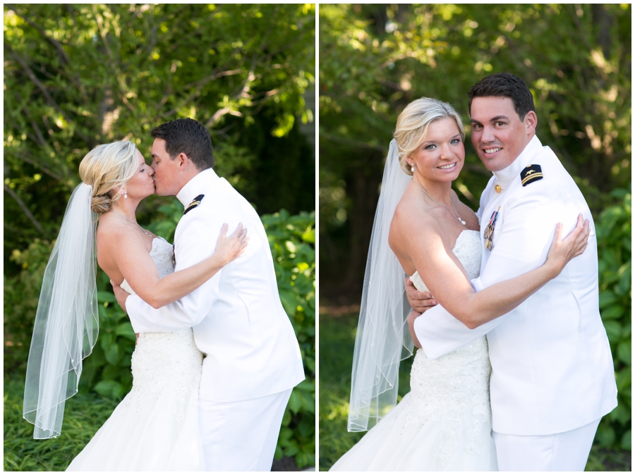 Chesapeake Bay Beach Club Military Wedding Photographer - Martina Liana Bridal Gown