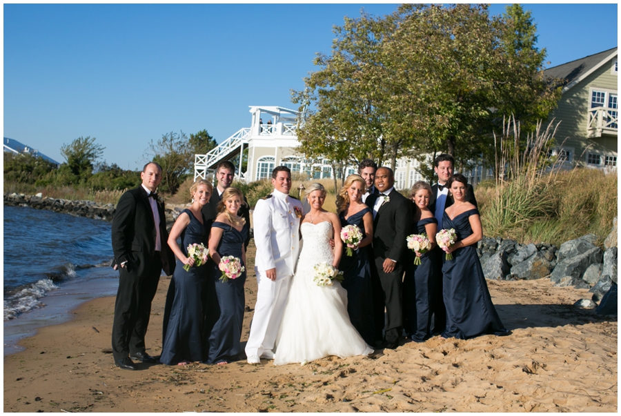 Chesapeake Bay Beach Club Military Wedding Photographer - Beach Wedding Party