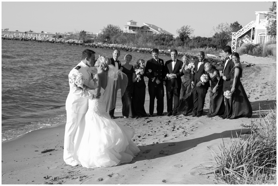 Chesapeake Bay Beach Club Military Wedding Photographer - Beach Wedding Party