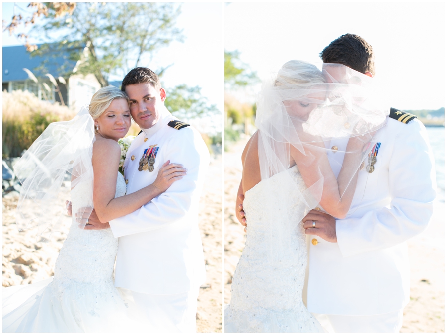 Chesapeake Bay Beach Club Military Wedding Photographer - Beach Wedding Love Portrait