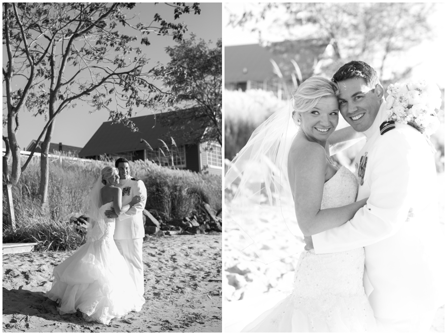 Chesapeake Bay Beach Club Military Wedding Photographer - Beach Wedding Love Portrait