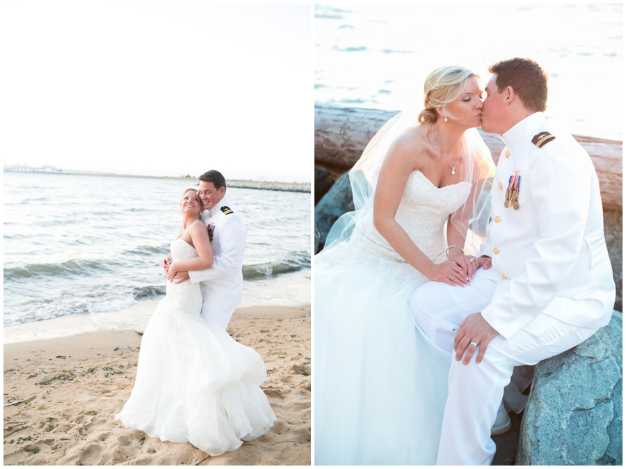 Chesapeake Bay Beach Club Wedding Photographer - Sunset Beach Love Portrait