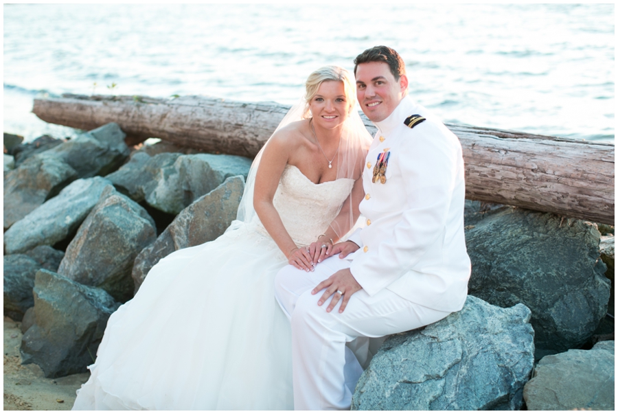 Chesapeake Bay Beach Club Wedding Photographer - Sunset Beach Love Portrait